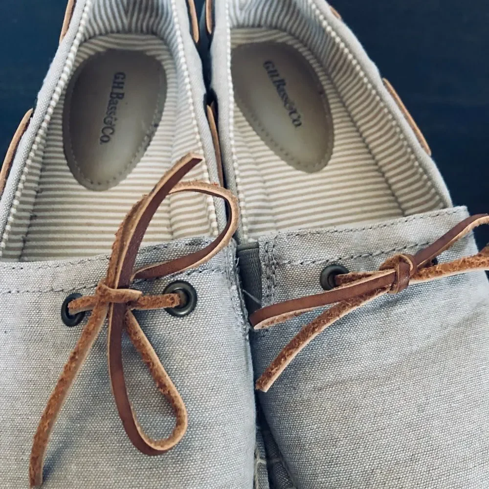 GH Bass & Co Canvas Braided Wedge Espadrilles Shoes 6.5